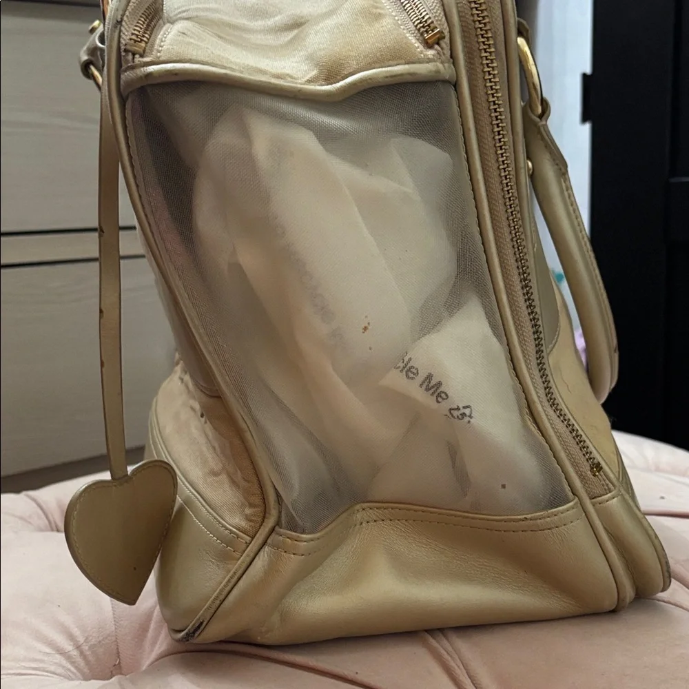 Y2K Juicy Couture Metallic Gold Dog Bag Satchel